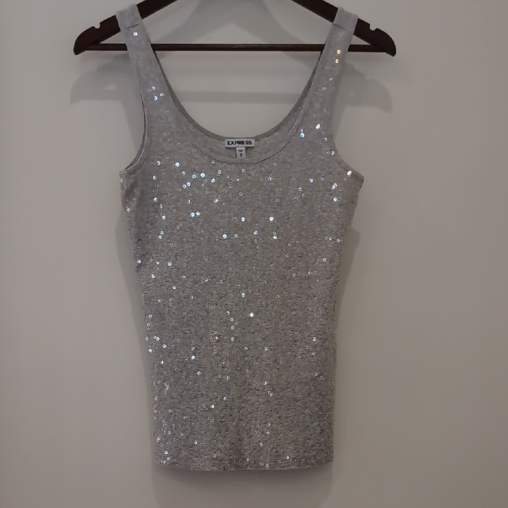 Luxe Silver Sparkle Tank Top